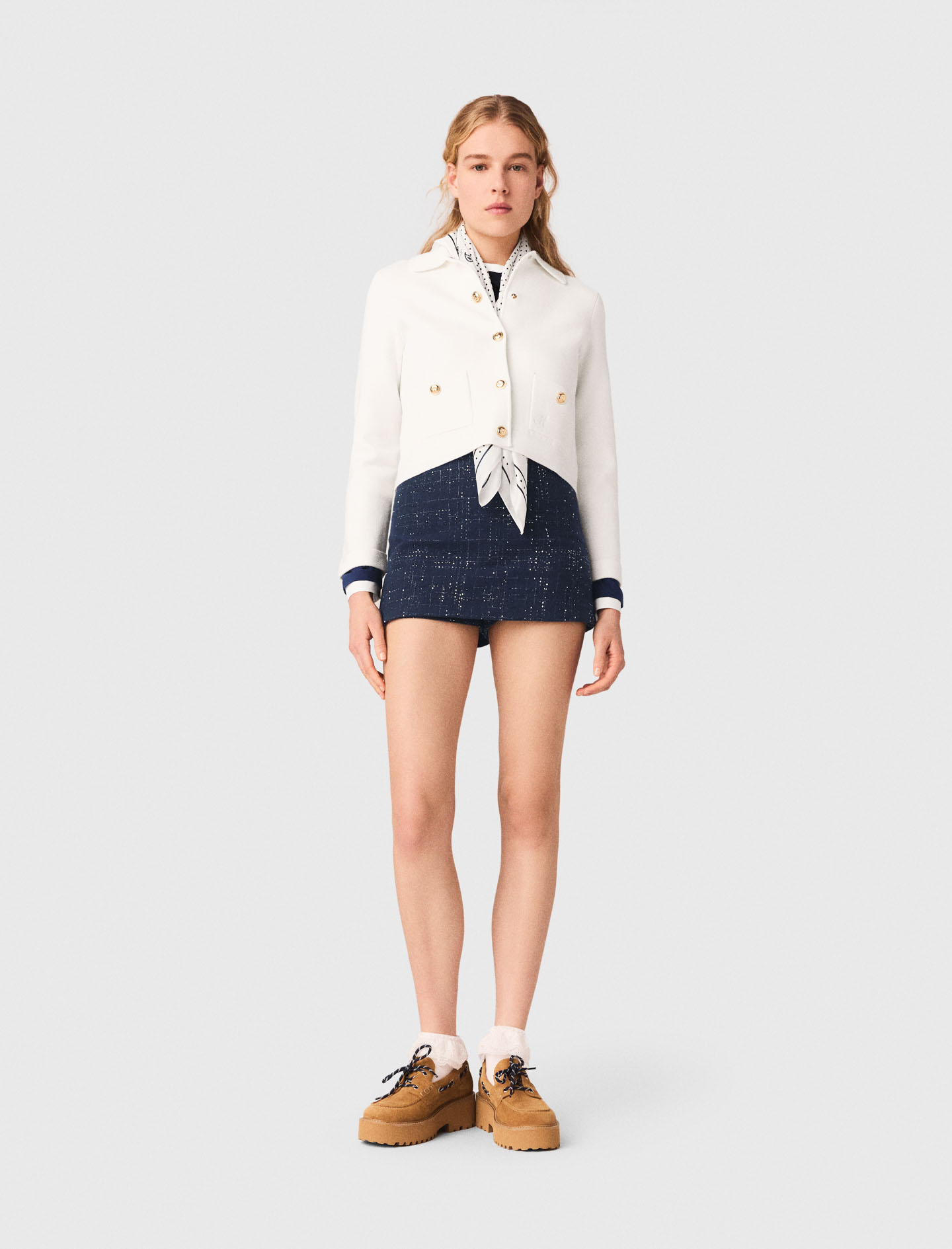 Pantaloncini Trompe L'Œil - Blu Navy - Taglia 42 - Maje
