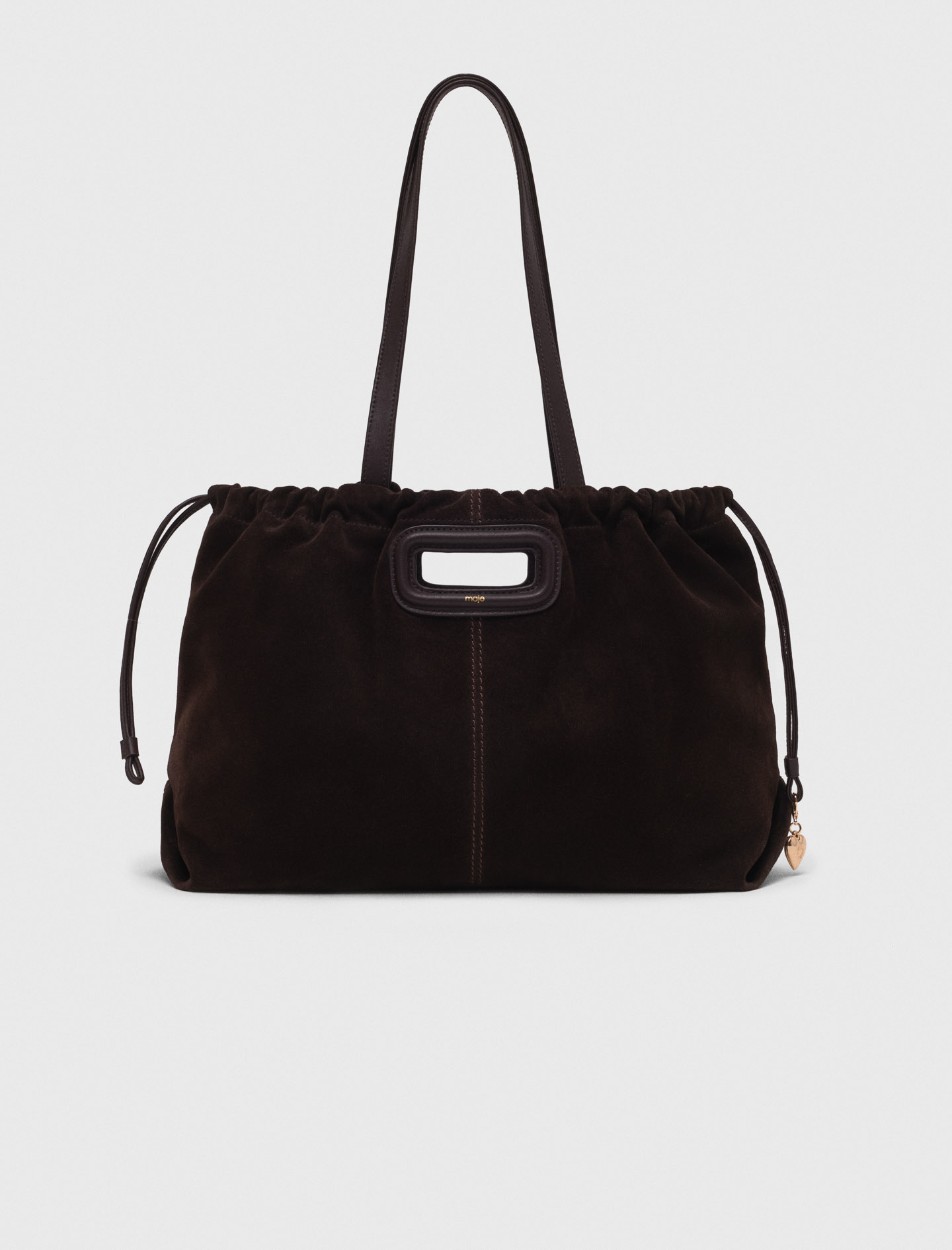 Tote Bag Milpli In Scamosciato - Marrone Scuro - Maje