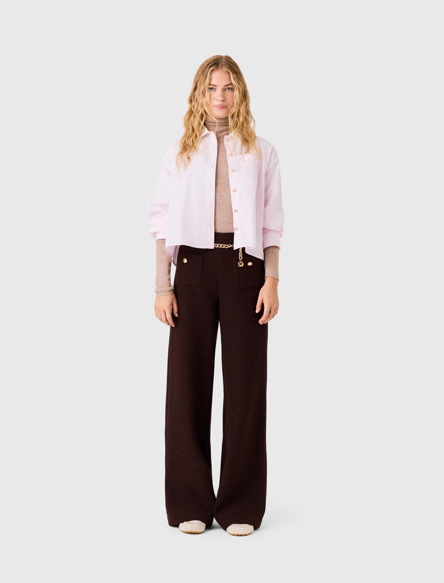Pantaloni In Tweed - Marrone Scuro - Taglia 44 - Maje