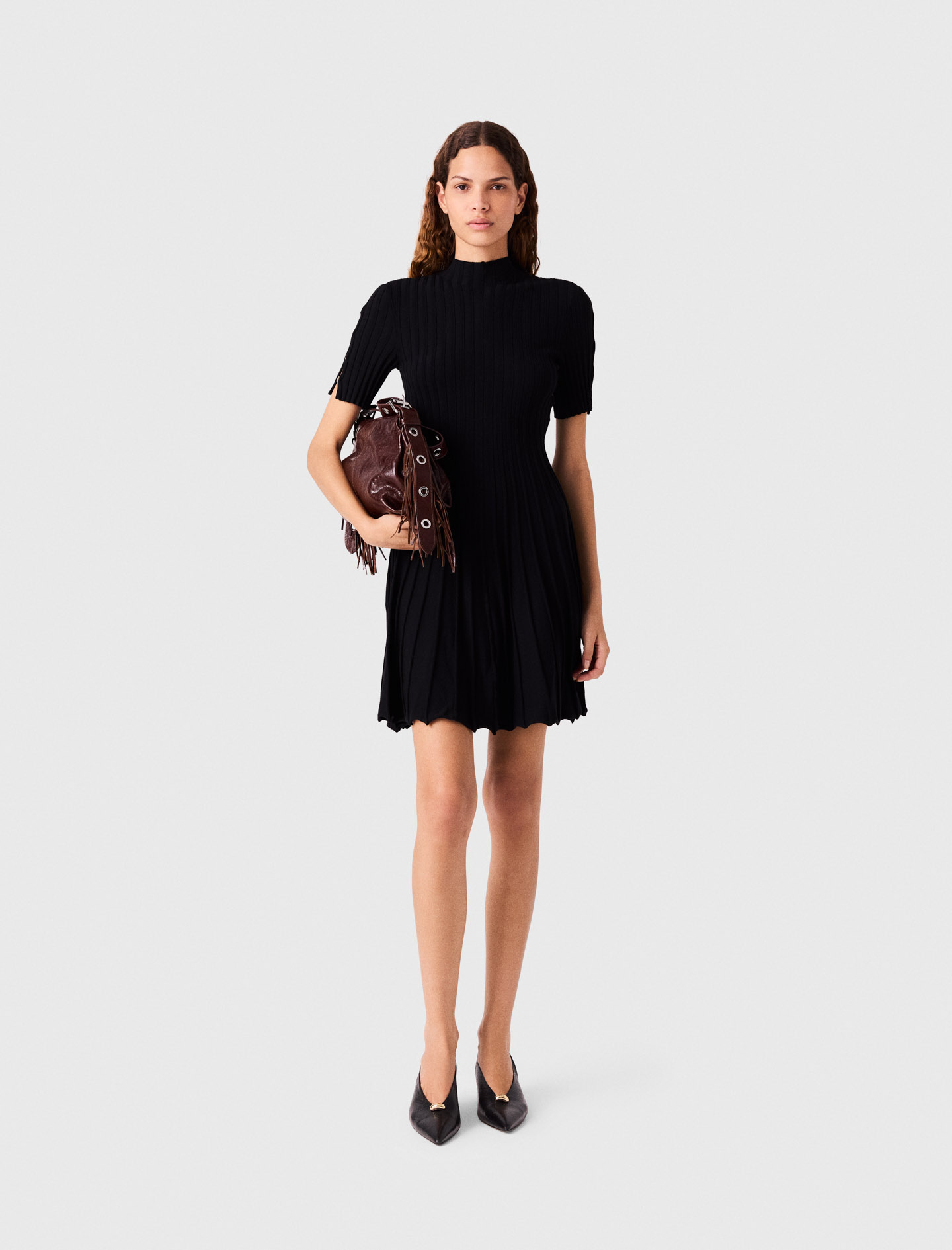 Abito Corto In Maglia - Nero - Taglia 46 - Maje