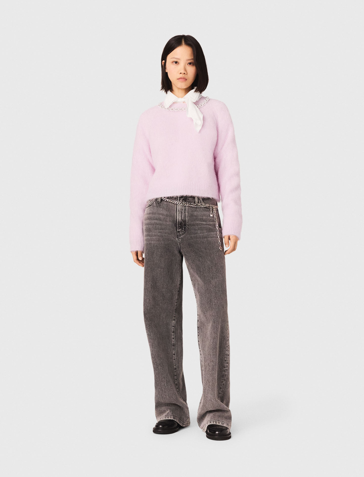 Maglia Collo Gioiello Rimovibile - Rosa - Taglia 40 - Maje