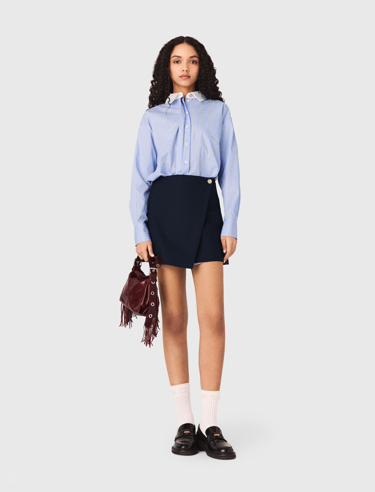 Abito A Camicia 2 In 1 - Celeste - Taglia 46 - Maje