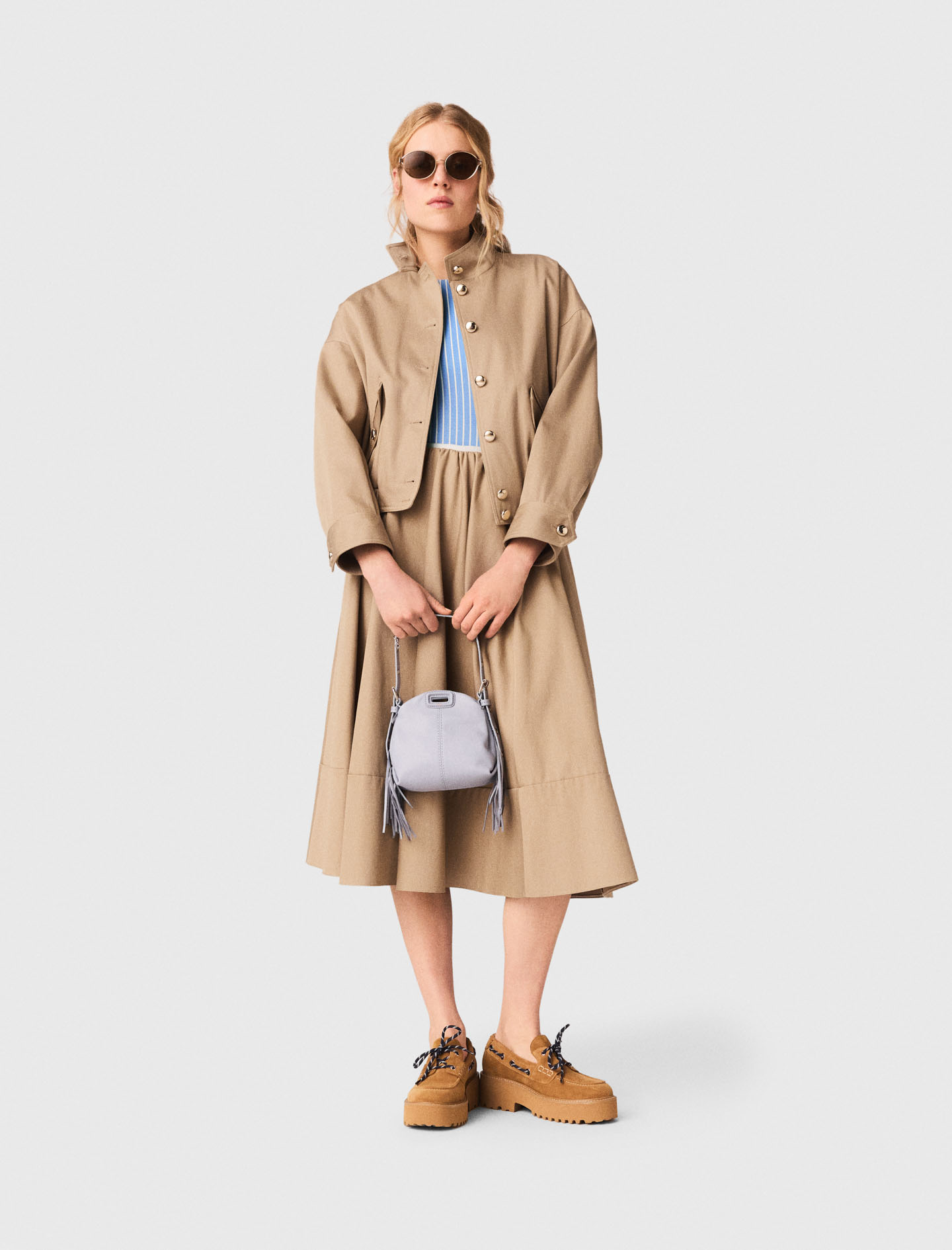 Giubbotto Bomber In Cotone - Beige Stucco - Taglia 44 - Maje