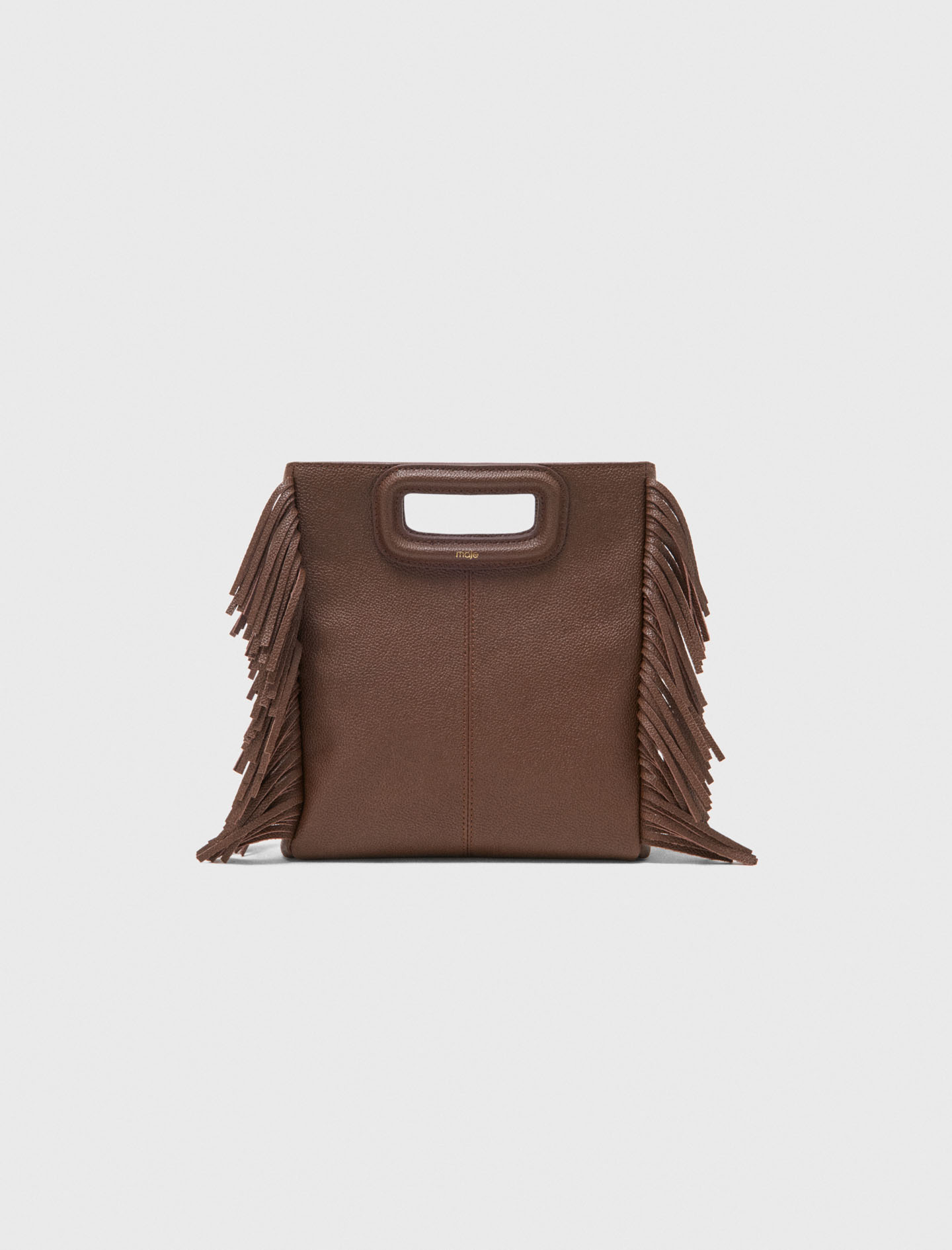 Borsa M In Pelle Martellata - Marrone - Maje