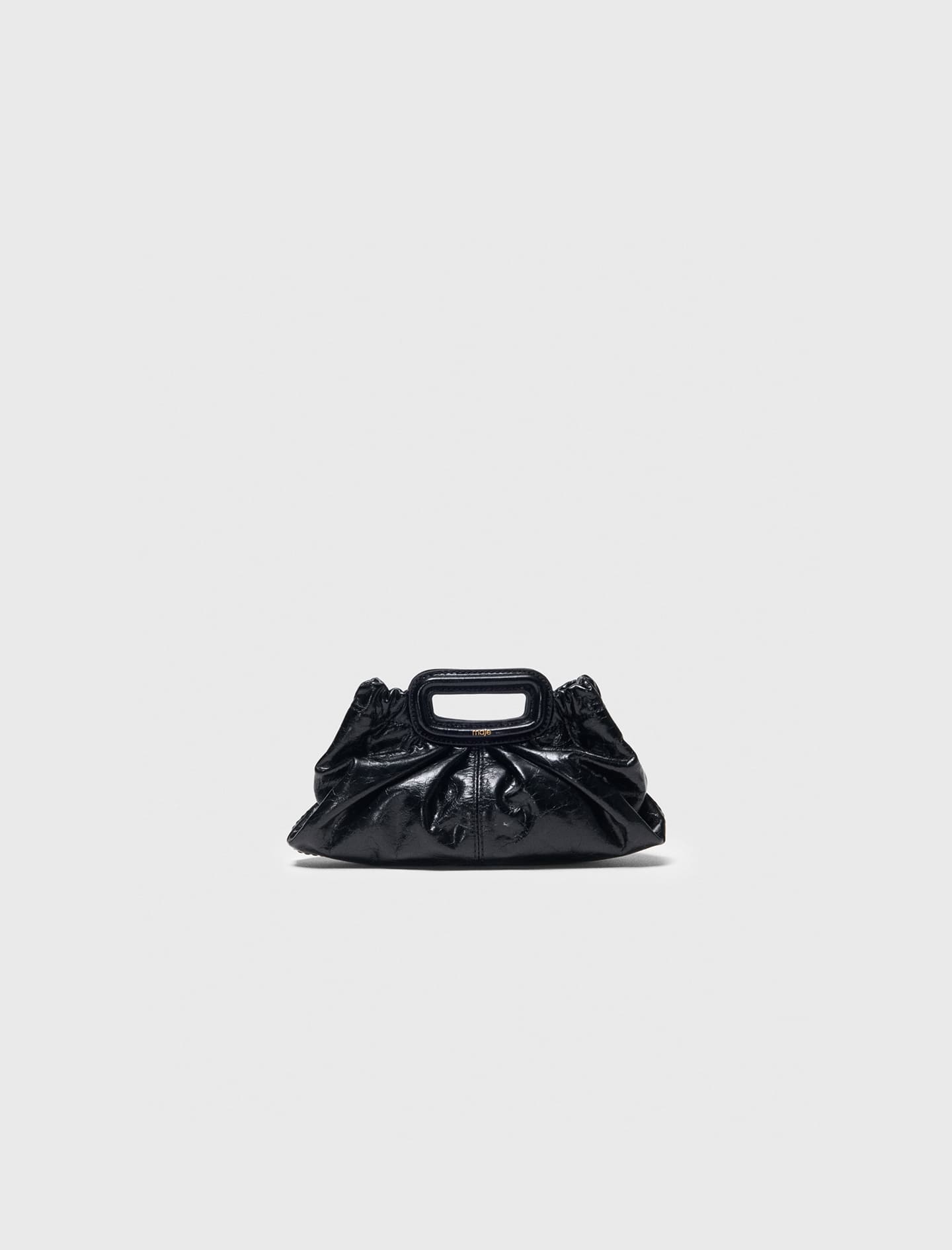 Milpli Mini Clutch Pelle Craquelé - Nero - Maje