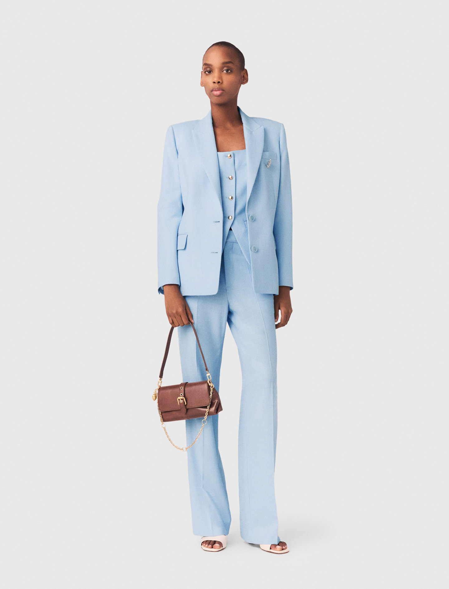 Giacca Da Tailleur - Celeste - Taglia 42 - Maje