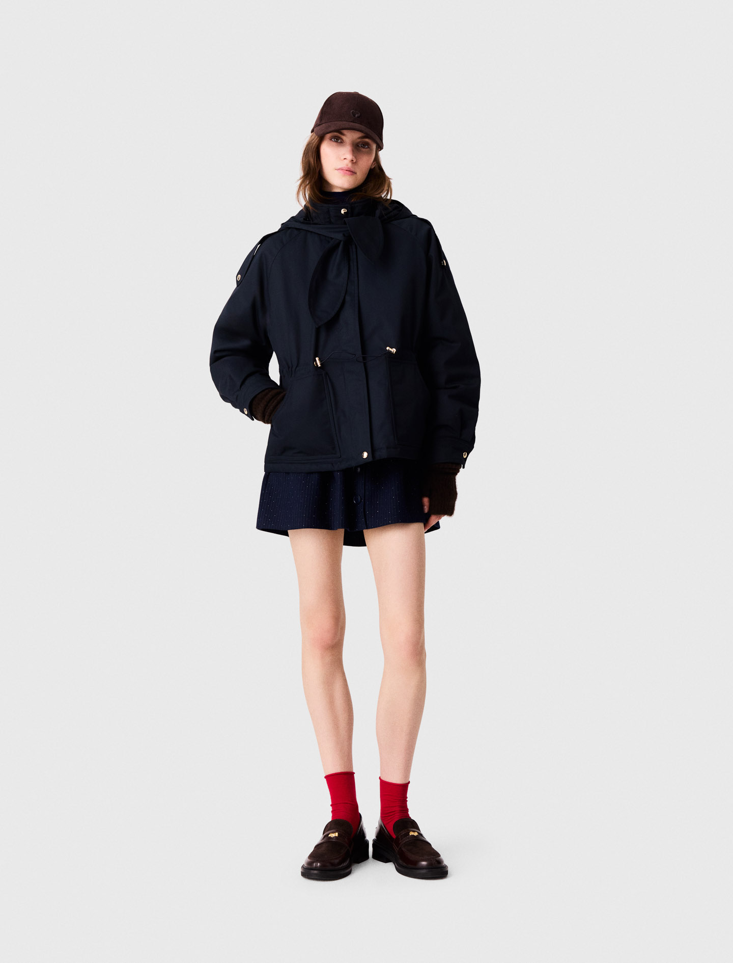 Parka Midi Trapuntato - Blu Navy - Taglia 46 - Maje