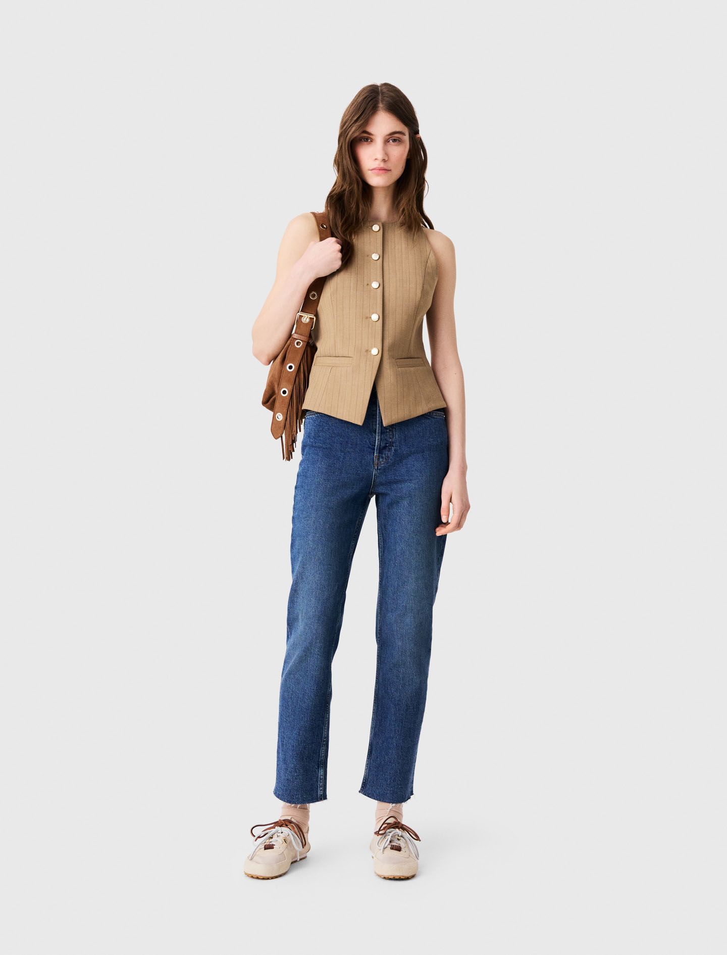 Panciotto Sartoriale Lungo - Beige - Taglia 46 - Maje
