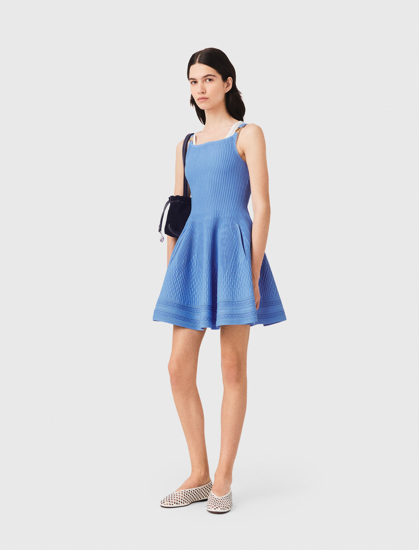 Abito Corto In Maglia - Blu - Taglia 42 - Maje