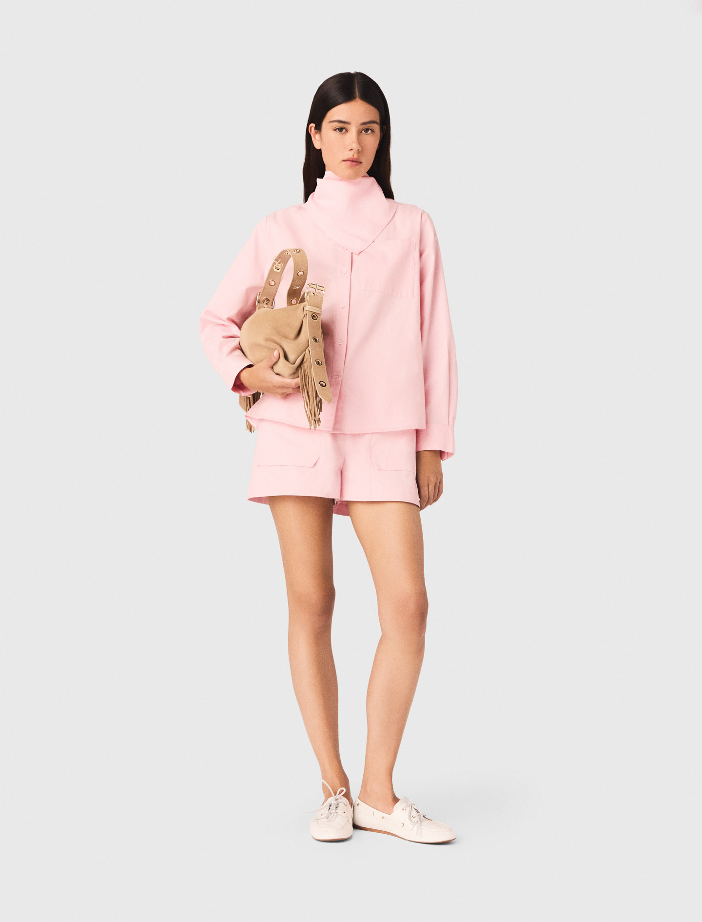Camicia Con Foulard Rimovibile - Rosa - Taglia 40 - Maje