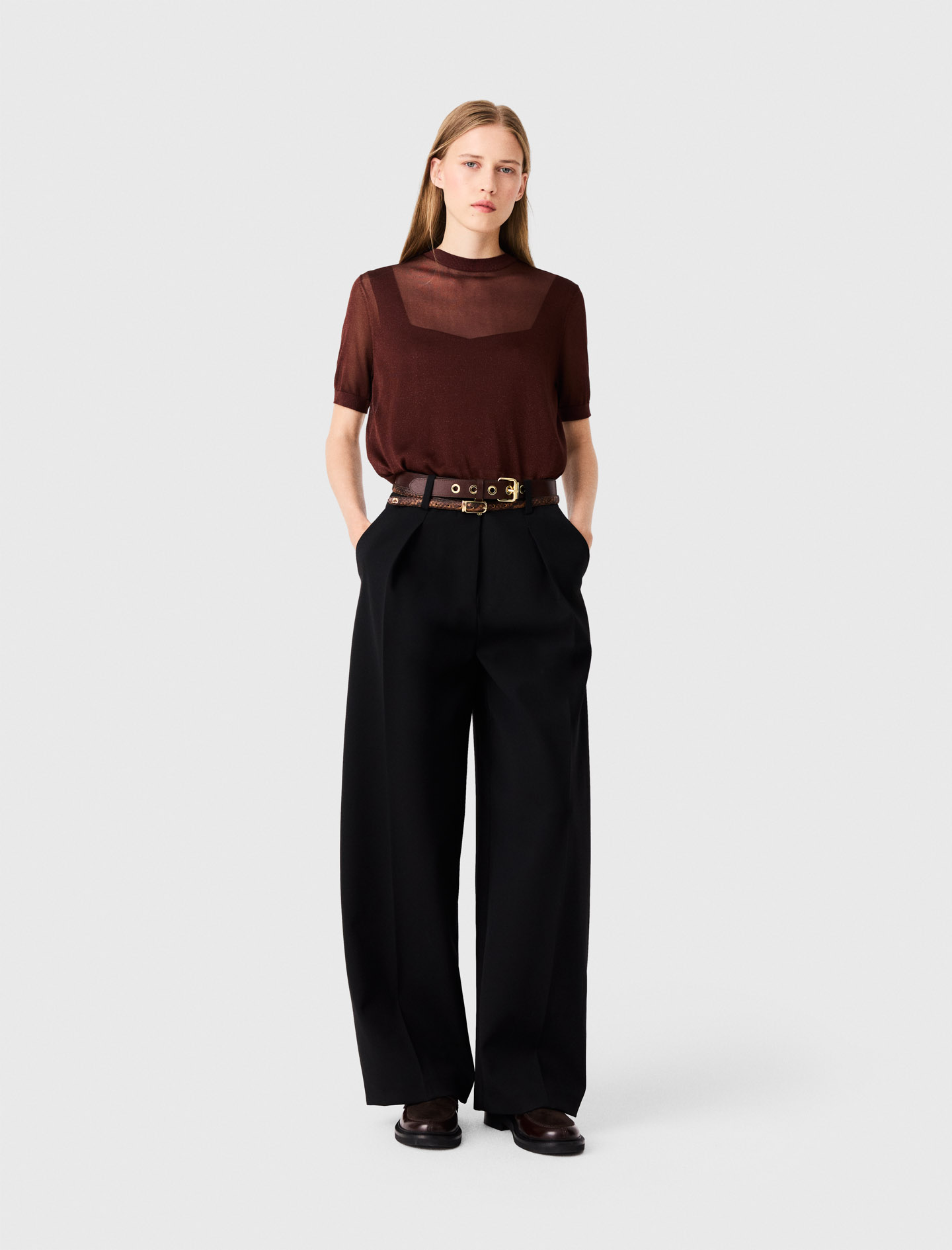Pantaloni Da Tailleur Balloon - Nero - Taglia 42 - Maje