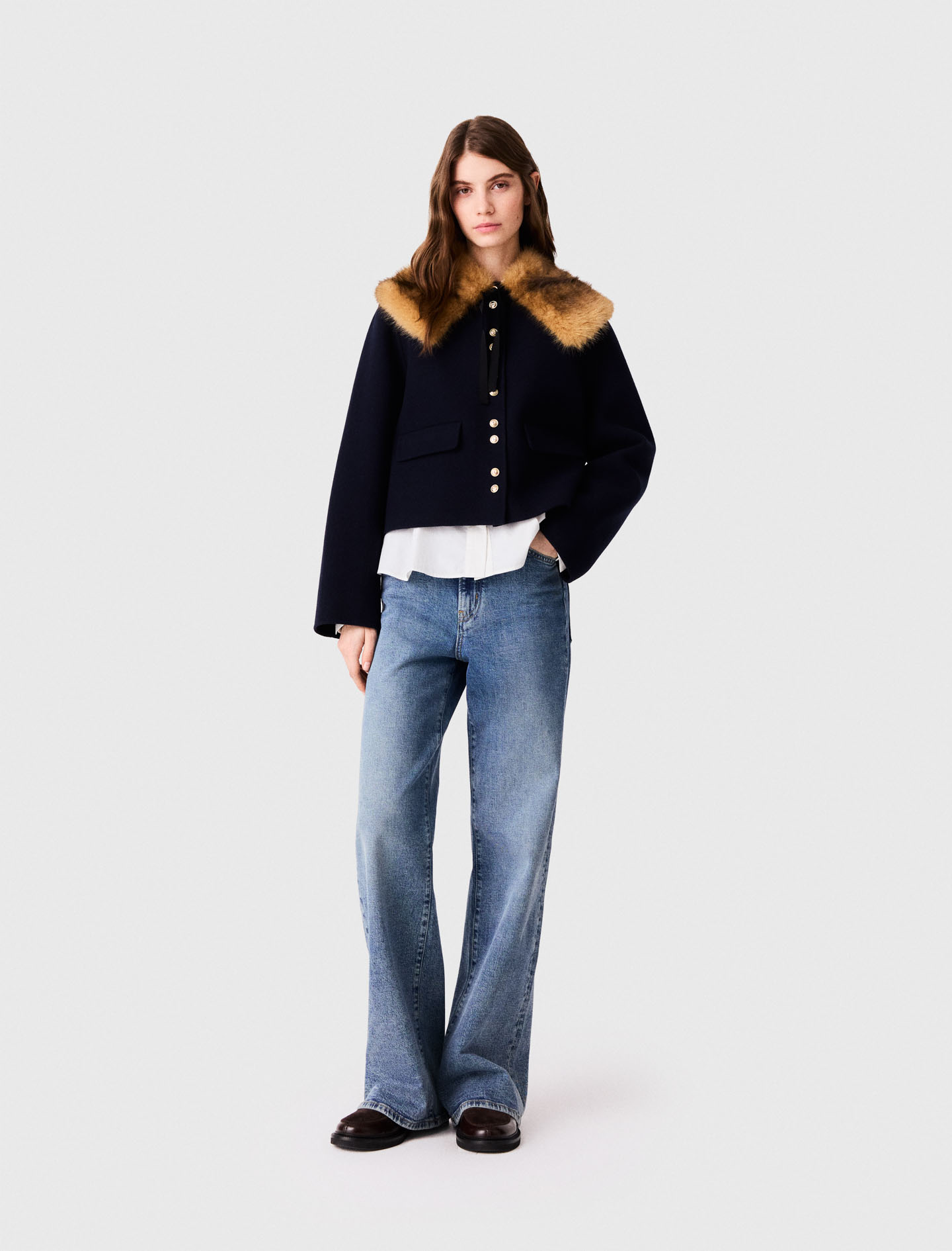 Cappotto Corto Double Face - Blu Navy - Taglia 42 - Maje