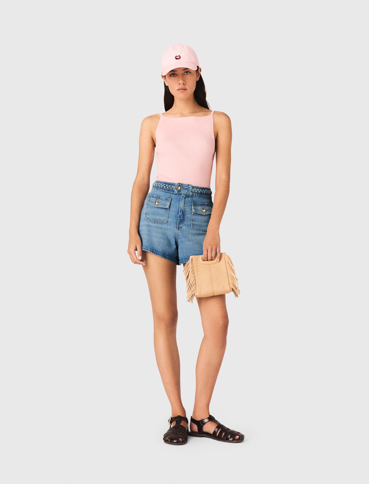 Shorts In Denim Intrecciato - Blu - Taglia 46 - Maje