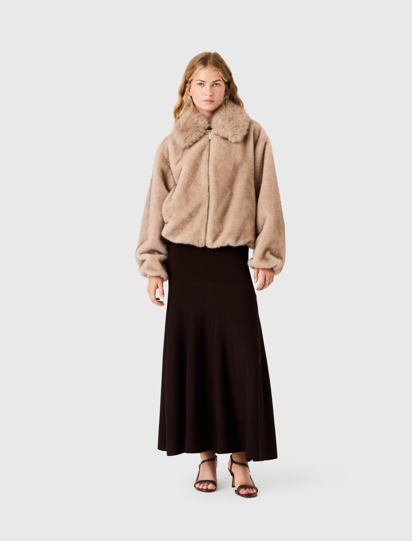 Giacca In Ecopelliccia - Beige - Taglia 46 - Maje