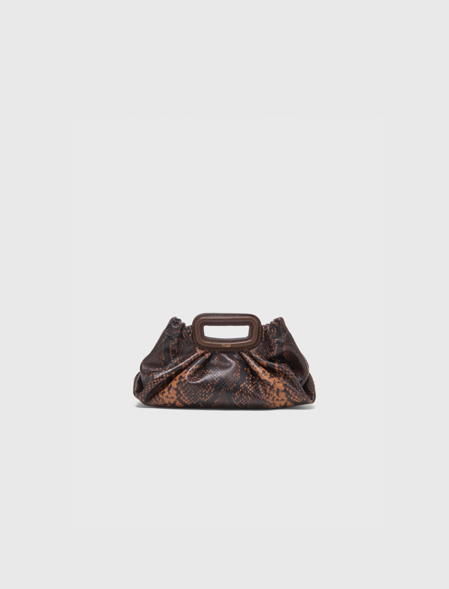 Milpli Mini Pelle Goffrata - Imprime Serpent Marron - Maje