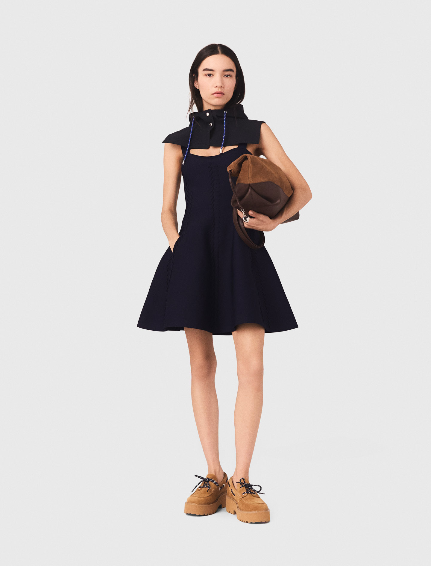 Abito Skater Corto In Maglia - Blu Navy - Taglia 44 - Maje