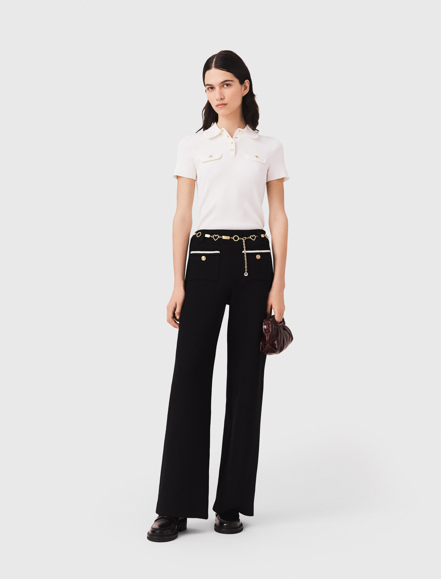 Pantaloni In Tweed Lurex - Nero - Taglia 44 - Maje