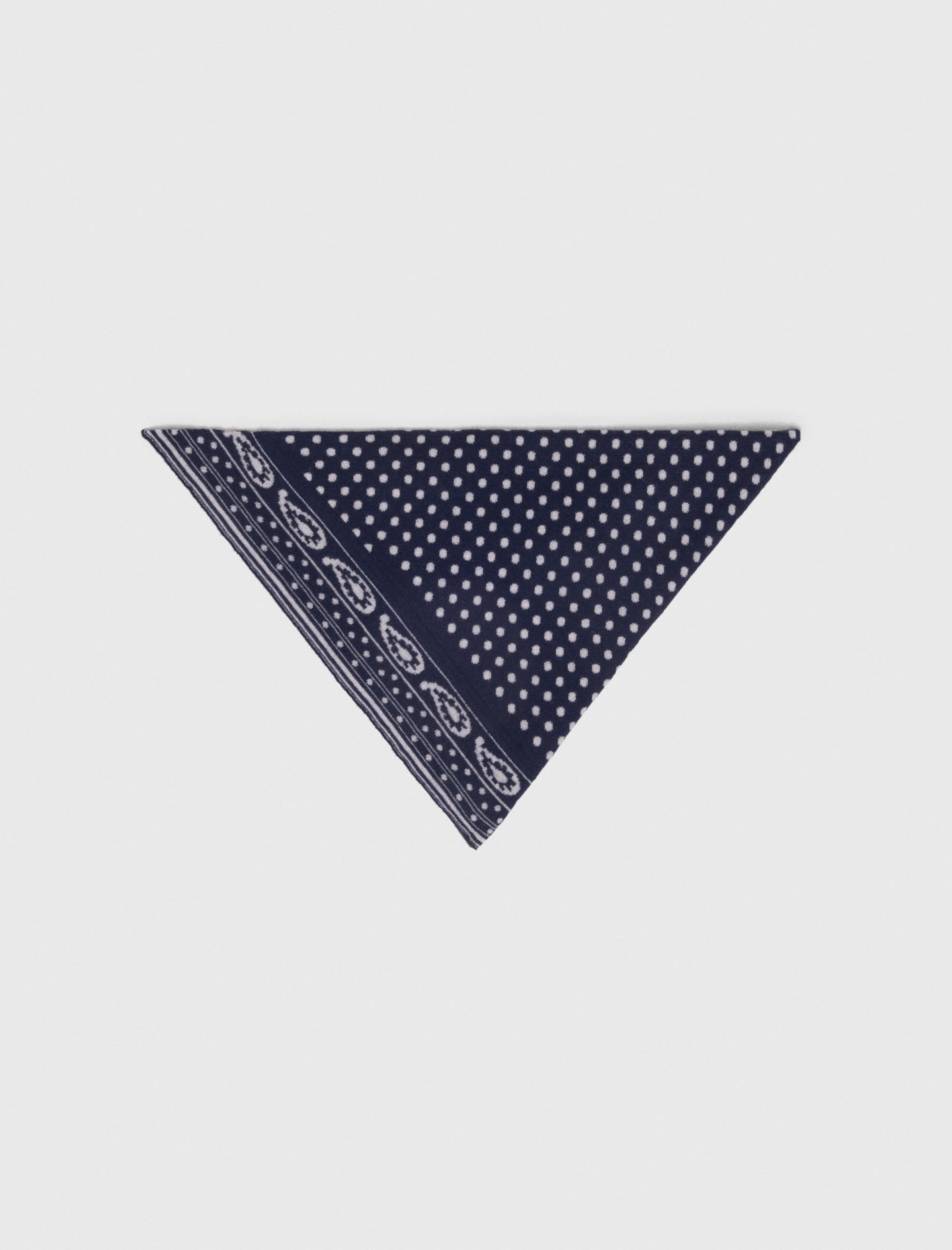 Sciarpa Triangolare Double Face - Marine Pois Bandana Print - Maje