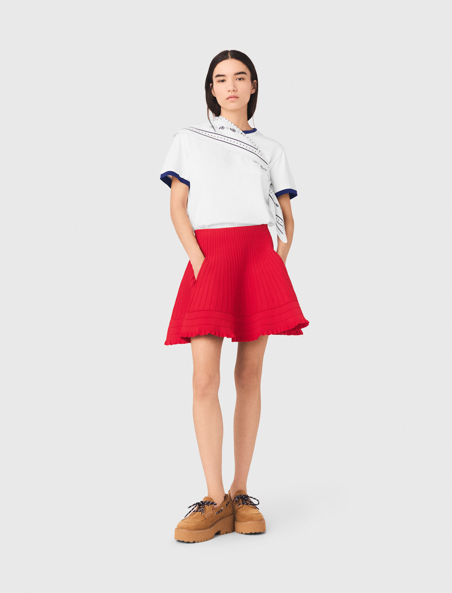 Gonna Corta In Maglia Compatta - Rosso - Taglia 38 - Maje