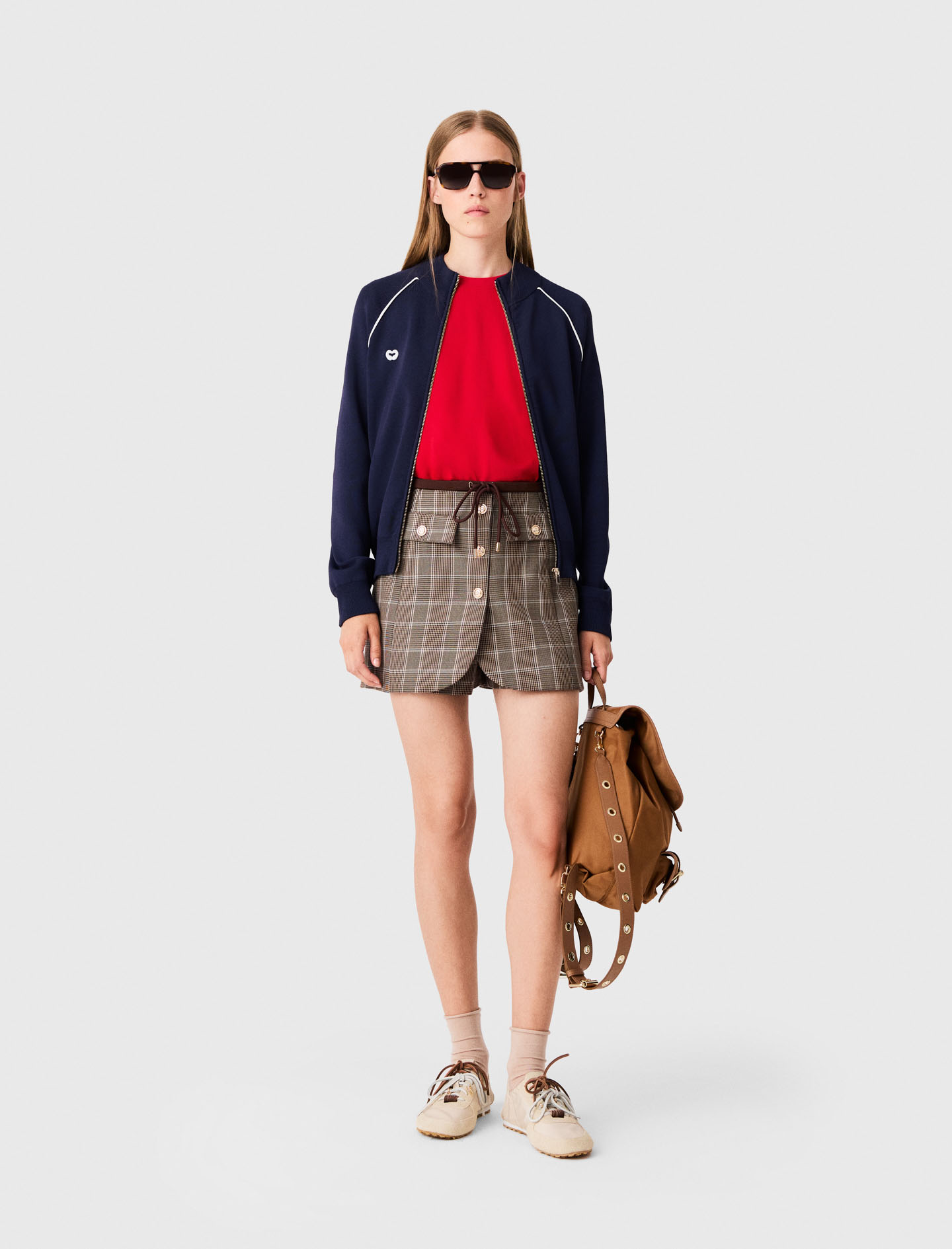 Cardigan Con Zip - Blu Navy - Taglia 42 - Maje