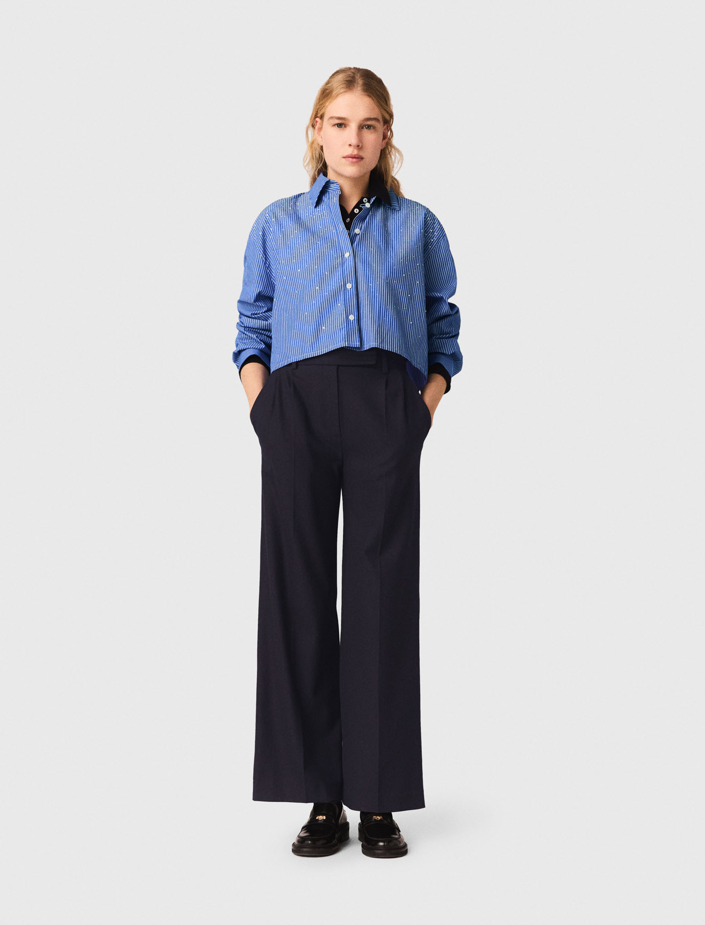 Pantaloni Larghi Da Completo - Nero - Taglia 46 - Maje