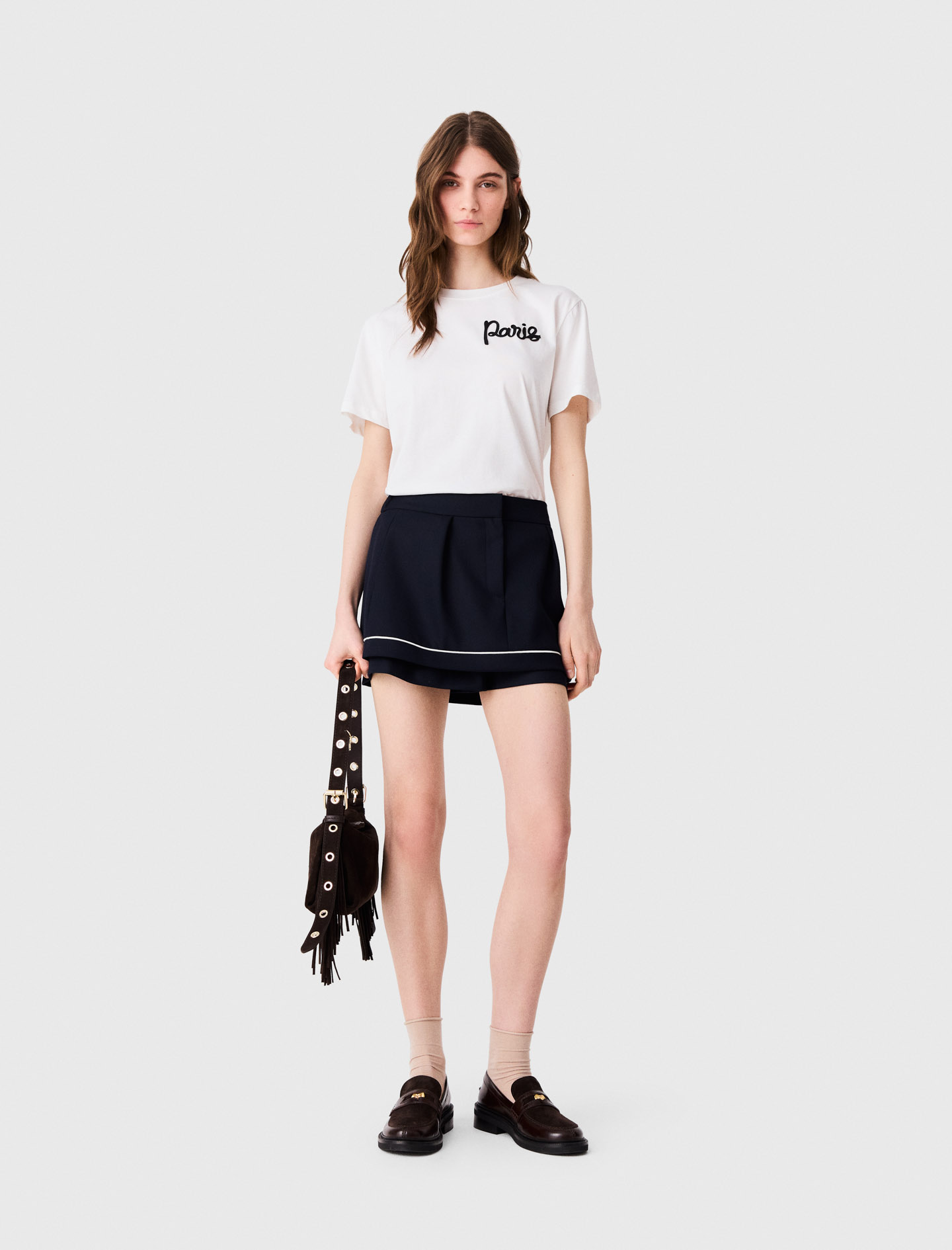 T-shirt Con Logo Paris Ricamato - Bianco - Taglia 42 - Maje