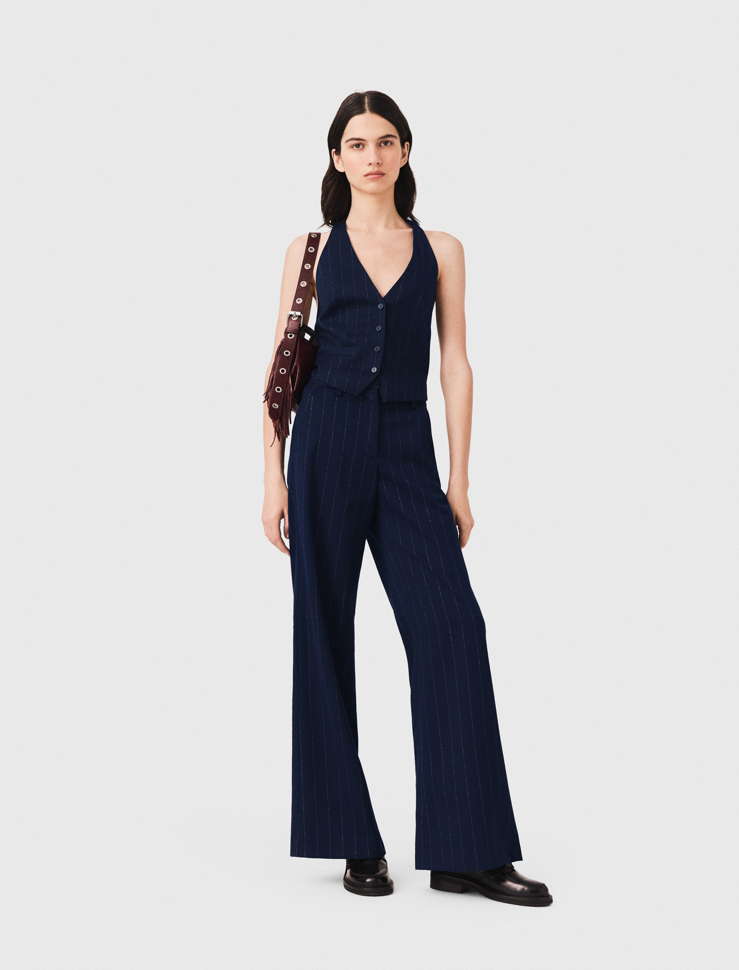 Top Tailleur Schiena Scoperta - Blu Navy - Taglia 46 - Maje