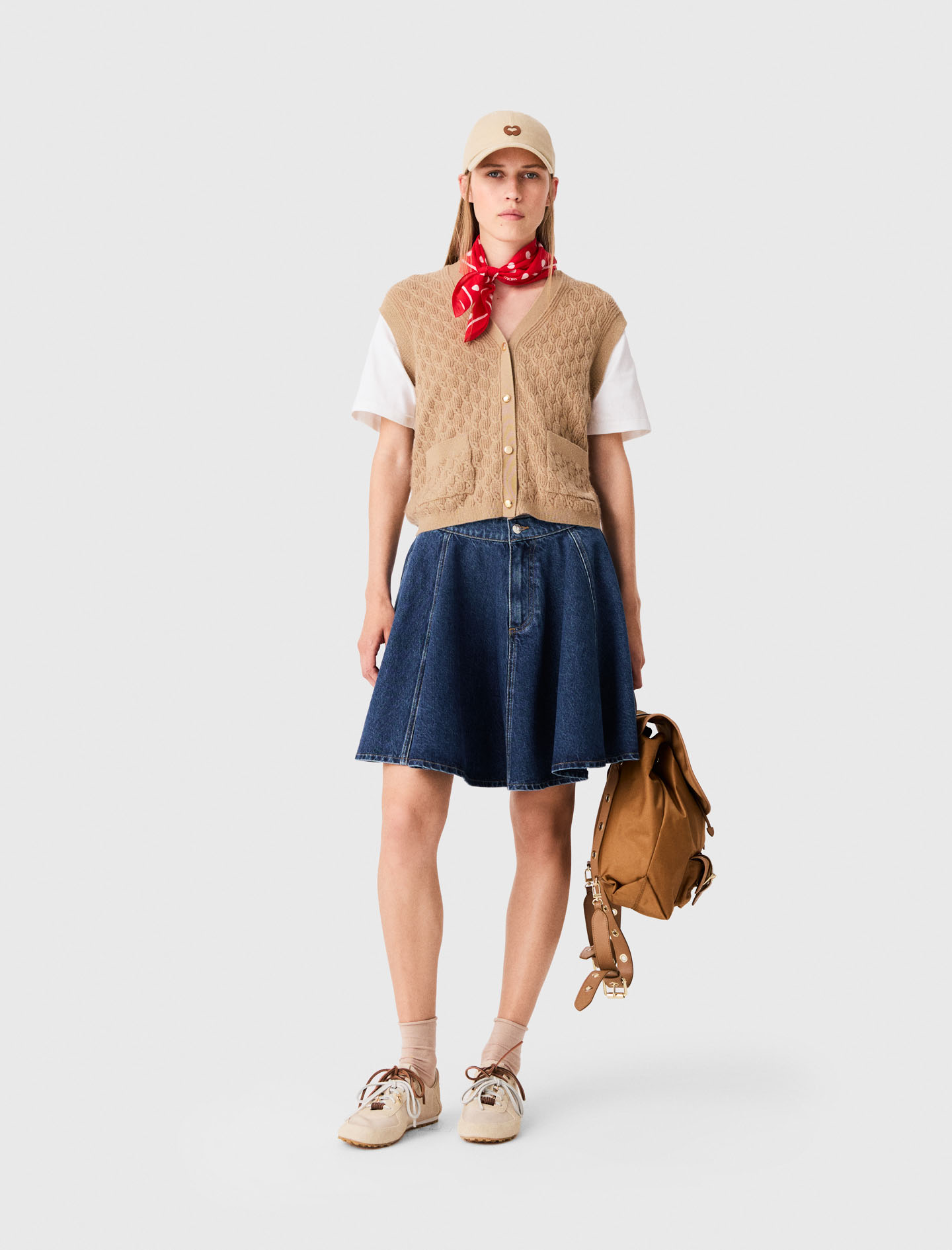 Cardigan Effetto 2-in-1 - Cammello - Taglia 44 - Maje