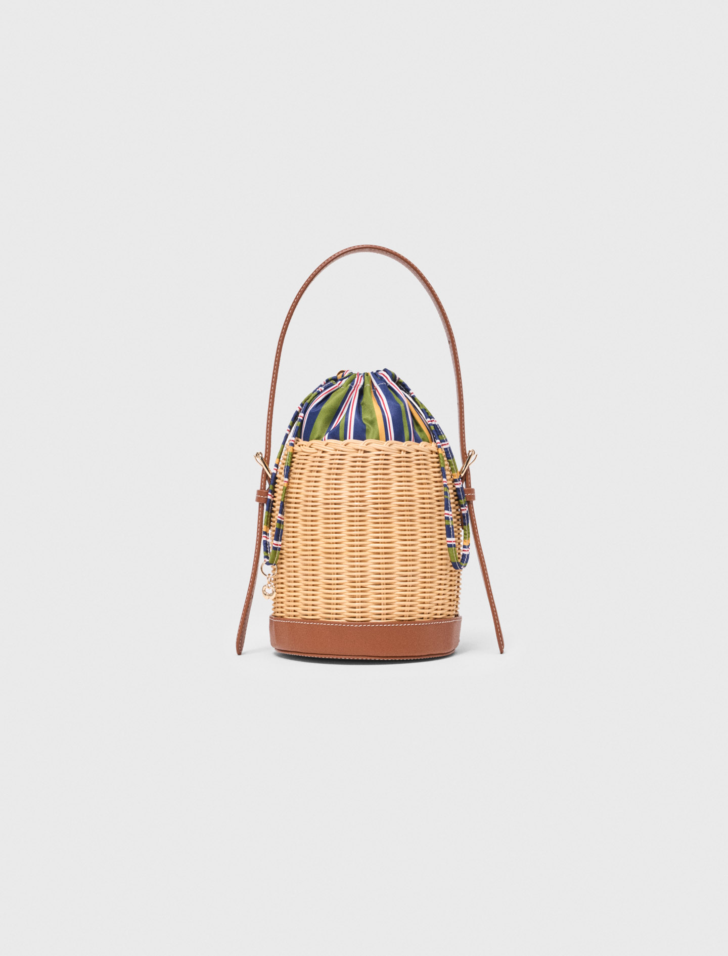 Cestino Vimini, Pochette Stampata - Naturale - Maje