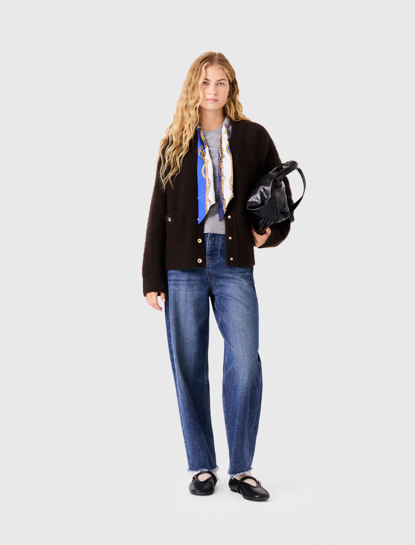 Cardigan Lungo In Yak - Marrone Scuro - Taglia 40 - Maje