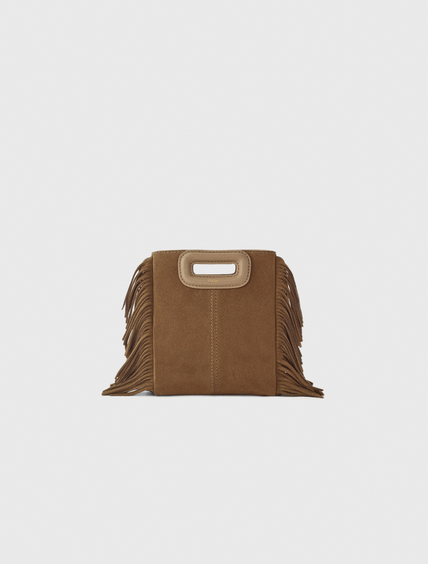 Borsa Mini M In Pelle Scamosciata - Cammello - Maje