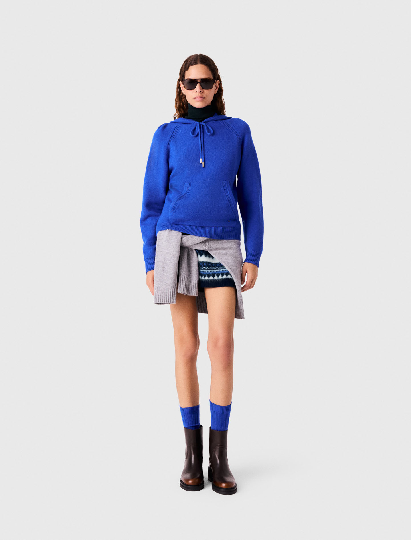 Maglione Con Cappuccio - Blu - Taglia 42 - Maje