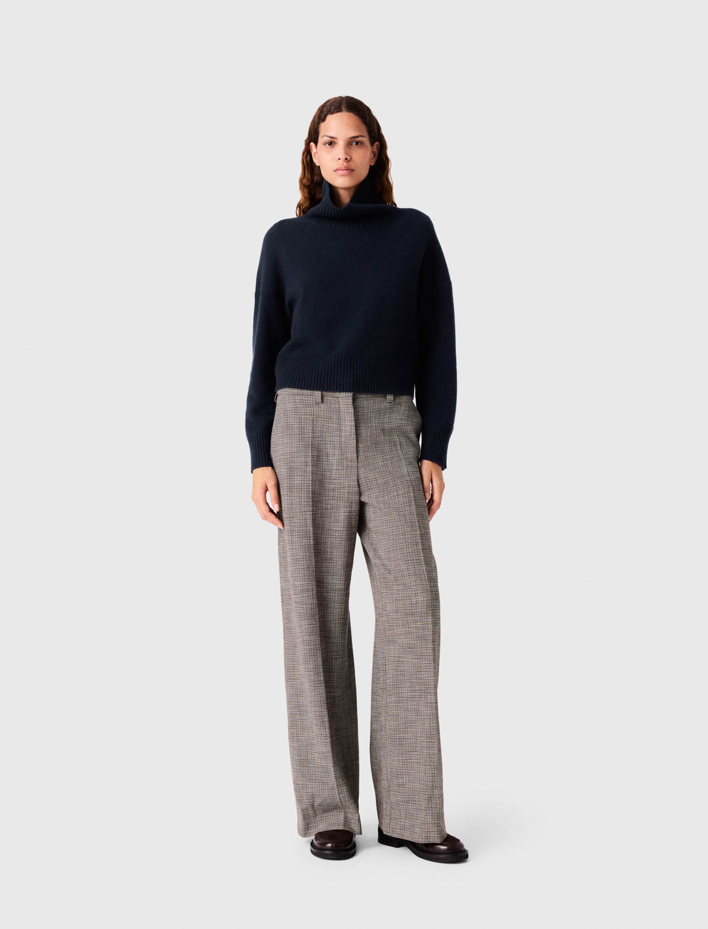 Maglione In Cachemire A Collo Alto - Blu Navy - Taglia 40 - Maje