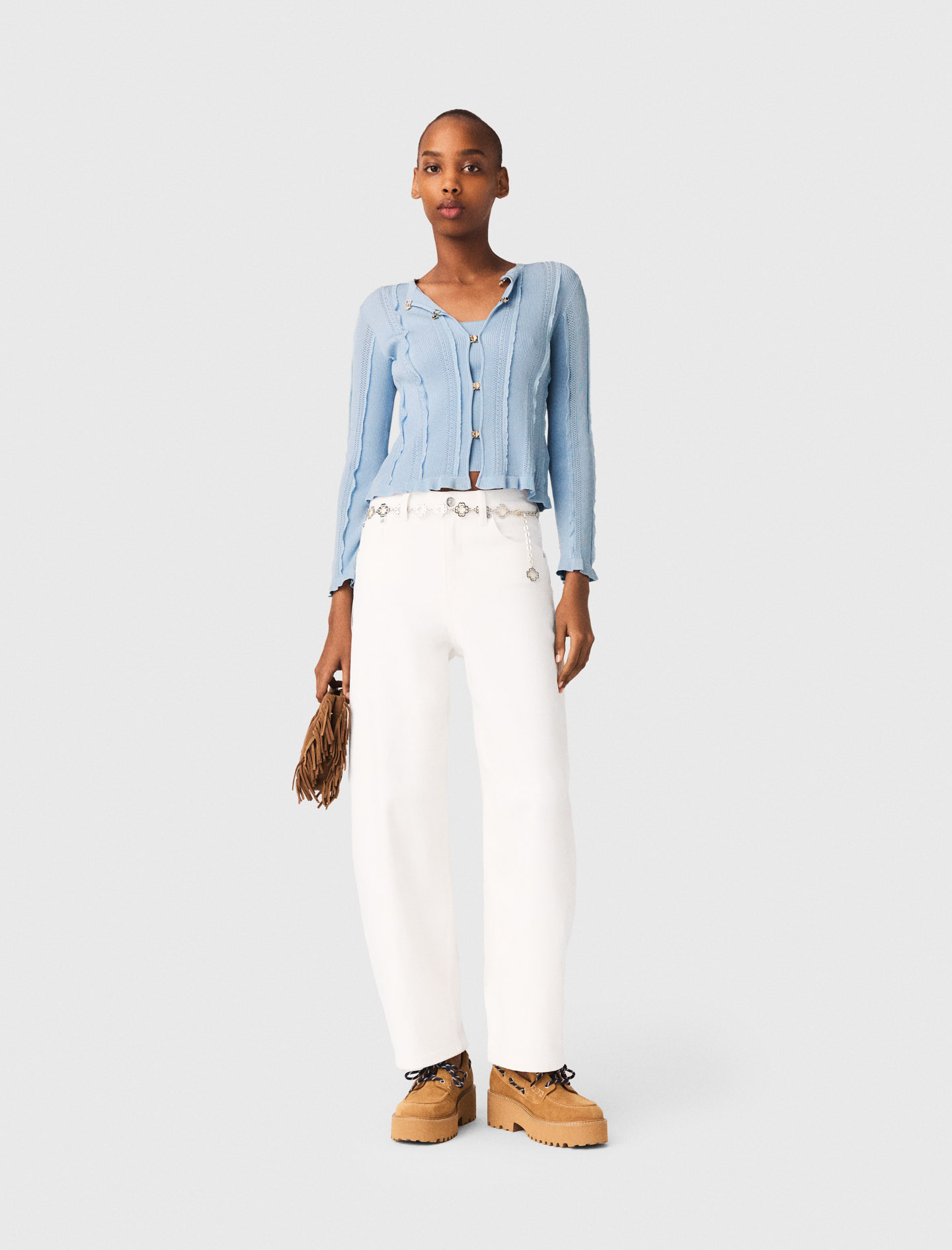 Cardigan 2-en-1 - Celeste - Taglia 44 - Maje